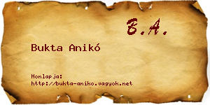 Bukta Anikó névjegykártya